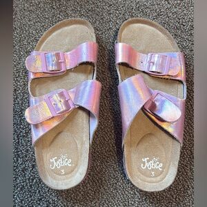 Justice Iridescent Pink Kids Sandals